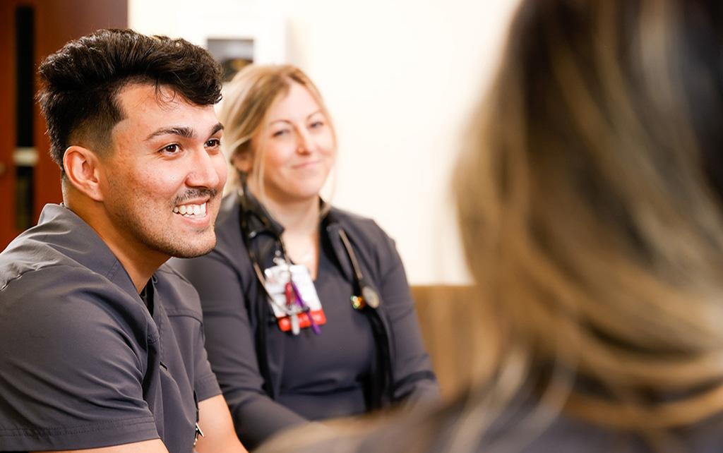 Nursing students sitting together